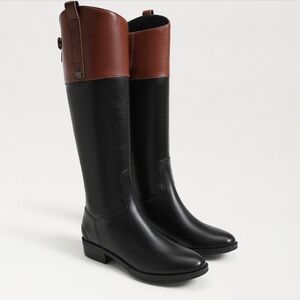 Sam Edelman Black and Brown Two Tone Penny Riding Boot
